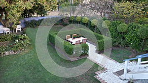 Garden setting with hedging photo