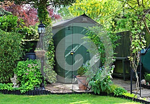 Garden Shed with log store photo