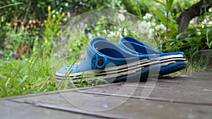 garden shoes crocs style blue