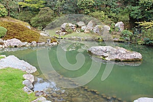 garden of the shoren-in temple in kyoto (japan)