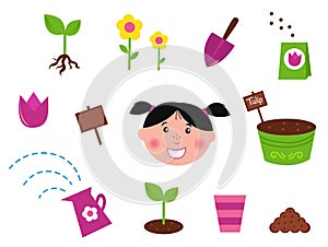 Garden, spring & nature icons and elements