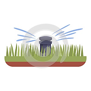 Garden sprinkler system icon cartoon vector. Farm irrigation