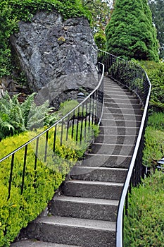 Steep garden stairs