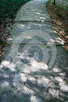 Garden stone path in park