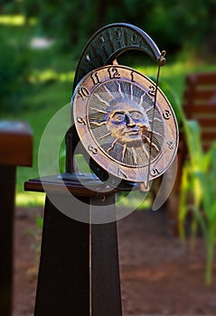 Garden sundial clock photo