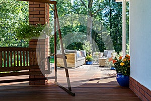 Garden swing and a cozy terrace