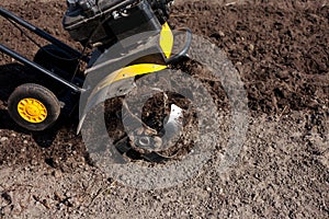 Garden tiller to work