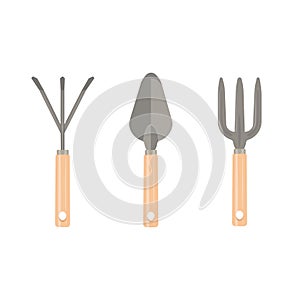 Garden tools cartoon vector set