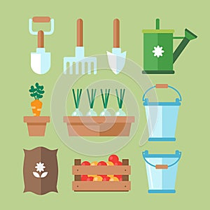 Garden tools. Garden set icons