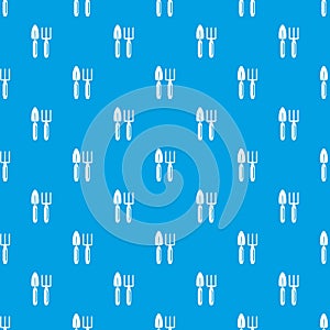 Garden tools pattern vector seamless blue