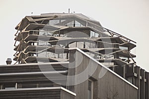 The garden tower. Architectural details of residential buildings in Bern photo