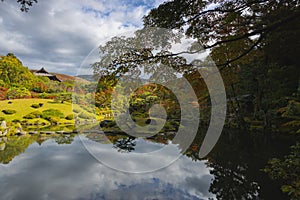 The garden is of traditional Japanese style