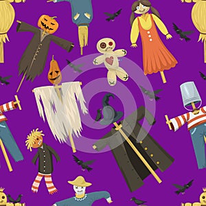 Garden ugly terrible fabric scarecrow vector fright bugaboo dolls on stiick and toy character dress from farm rag