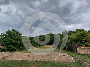 Garden view of coming storm