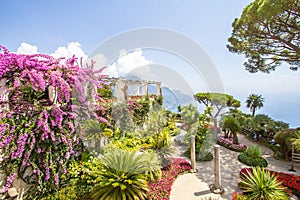 Garden of the villa Rufolo, Amalfi coast, Ravello, Italy