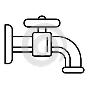 Garden water tap icon, outline style