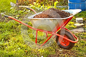 Garden wheelbarrow photo