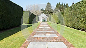 Garden with white gazebo