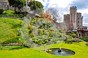 Garden in Windsor Castle, London suburbs, UK