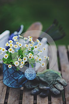 Garden work still life in summer