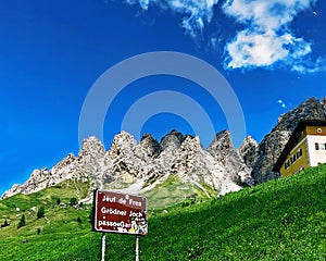 Gardena Pass on sellaronda bikeday, Trentino alto adige, Italy photo