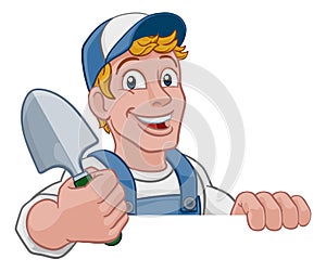 Gardener Cartoon Garden Spade Handyman Farmer