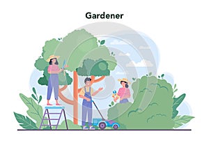 Gardener concept. Idea of horticultural designer business