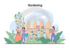 Gardener concept. Idea of horticultural designer business