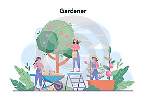 Gardener concept. Idea of horticultural designer business