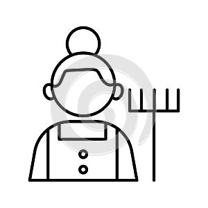 gardener profession worker avatar line style icon