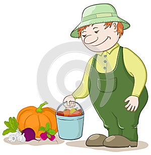 Gardener with vegetables photo