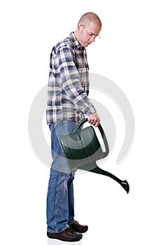 Gardener with a watering can