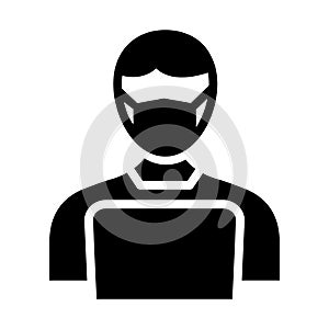 Gardener Wearing mask Vector Icon which can easily modify or edit photo