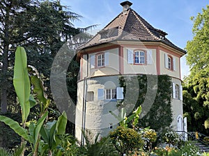 Gardeners Tower or GÃÂ¤rtnerturm Gartnerturm oder Gaertnerturm, Flower Island Mainau on the Lake Constance or Die Blumeninsel photo