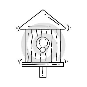 Gardening birdhouse icon. hand drawn icon set, outline black, doodle icon, vector icon