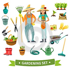 Gardening Cartoon Set
