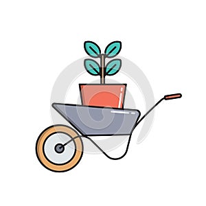 Gardening Concept Icon isolated on white background. Vector Illustration
