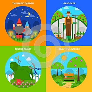 Gardening concept set