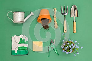 Gardening flat lay