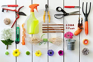 Gardening and florist tools.