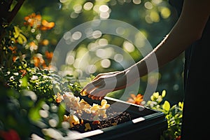 Adding Compost to Garden