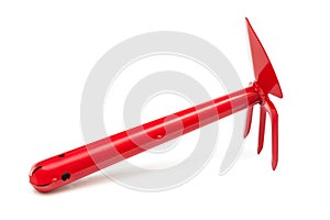 Gardening hoe on white background