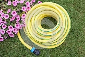 Gardening- hose-pipe on the grass