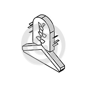 gardening on house roof isometric icon vector illustration