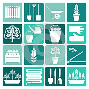 Gardening icons set