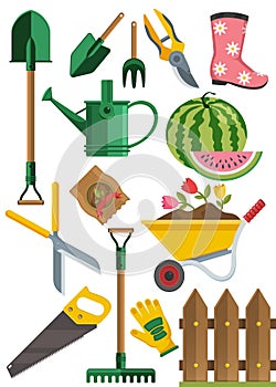 Gardening icons set