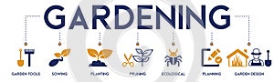 Gardening icons set and design elements vector illustration