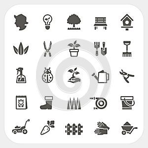 Gardening icons set photo