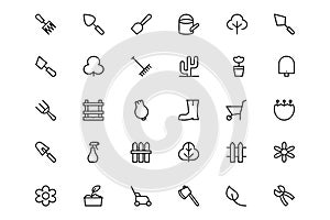 Gardening Line Vector Icons 4