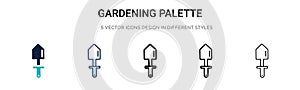 Gardening palette icon in filled, thin line, outline and stroke style. Vector illustration of two colored and black gardening